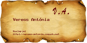 Veress Antónia névjegykártya